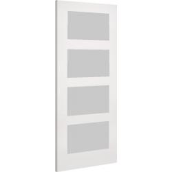 Coventry Obscure (satin) Glazed White Primed Internal Door (18mm lippings)
